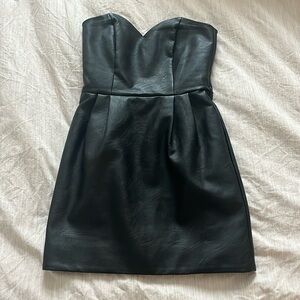 Nordstrom Topshop Vegan Leather Strapless Dress